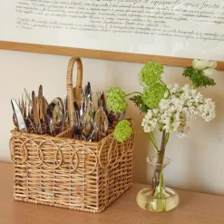 For The Rattan Lover<Mrs. Alice Braided Rattan Cutlery Basket
