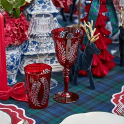Glasses | Glassware Sets<Mrs. Alice Brigitte Red Garland Engraved Glassware (Set of 8)