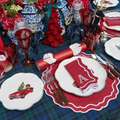 Glasses | Glassware Sets<Mrs. Alice Brigitte Red Garland Engraved Glassware (Set of 8)