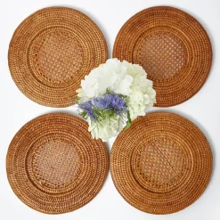 Summer Table Linen | Placemats<Mrs. Alice Brown Rattan Charger Plates (Set of 4)