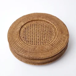 Summer Table Linen | Placemats<Mrs. Alice Brown Rattan Charger Plates (Set of 4)