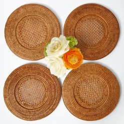 Summer Table Linen | Placemats<Mrs. Alice Brown Rattan Charger Plates (Set of 4)