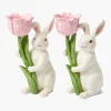 Spring Decorations<Mrs. Alice Bunny with Pink Tulip (Pair)