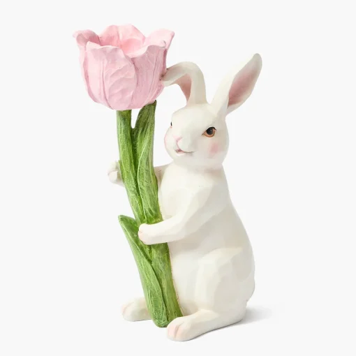 Spring Decorations<Mrs. Alice Bunny with Pink Tulip (Pair)