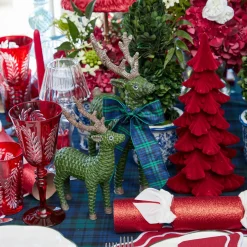 Christmas Decorations<Mrs. Alice Burgundy Flocked Fir Tree (Pair)