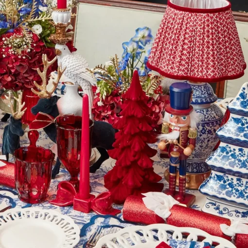 Christmas Decorations<Mrs. Alice Burgundy Flocked Fir Tree (Pair)