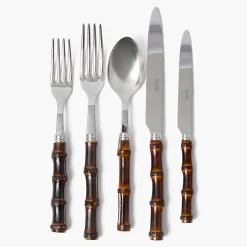 Cutlery Sets<Mrs. Alice Burnt Bamboo Cutlery (5 Piece)