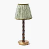 Rechargeable Table Lamps<Mrs. Alice Burnt Bamboo Rechargeable Lamp with Olive Lotus Shade (18cm)