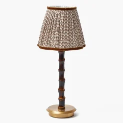 Rechargeable Table Lamps<Mrs. Alice Burnt Bamboo Rechargeable Lamp with Chocolate Lotus Shade (18cm)