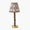 Rechargeable Table Lamps | Summer Lighting<Mrs. Alice Burnt Bamboo Rechargeable Lamp with Chocolate Ikat Shade (18cm)