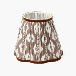 Rechargeable Table Lamps | Summer Lighting<Mrs. Alice Burnt Bamboo Rechargeable Lamp with Chocolate Ikat Shade (18cm)