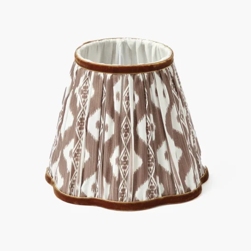 Rechargeable Table Lamps | Summer Lighting<Mrs. Alice Burnt Bamboo Rechargeable Lamp with Chocolate Ikat Shade (18cm)