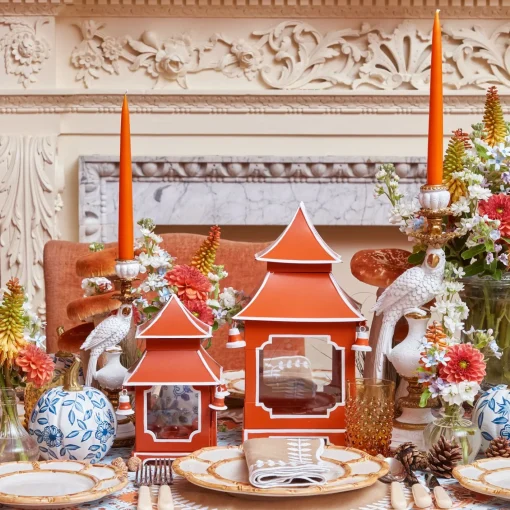 Year-round Decorations | Autumn Decorations<Mrs. Alice Burnt Orange Pagoda Lantern