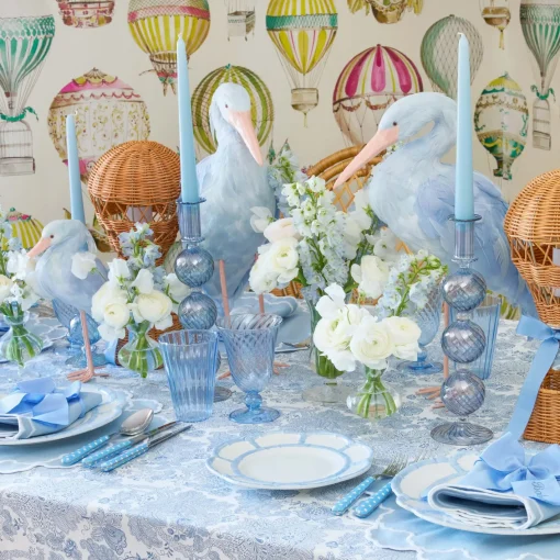 Summer Glassware | Summer Candleware<Mrs. Alice Camille Azure Candle Holder (Pair)