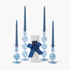 Summer Glassware | Summer Candleware<Mrs. Alice Camille Azure Candle Set (Dusty Blue)