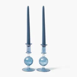 Summer Glassware | Summer Candleware<Mrs. Alice Camille Azure Candle Set (Dusty Blue)