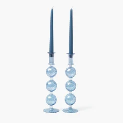 Summer Glassware | Summer Candleware<Mrs. Alice Camille Azure Candle Set (Dusty Blue)