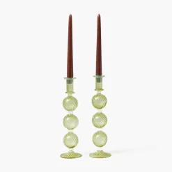 Summer Glassware | Summer Candleware<Mrs. Alice Camille Olive Candle Holder (Pair)