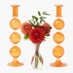 Candle Holders<Mrs. Alice Camille Orange Candle Holder (Pair)