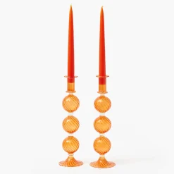 Candle Holders<Mrs. Alice Camille Orange Candle Holder (Pair)