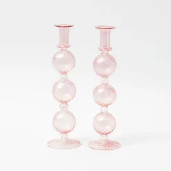 Summer Glassware | Summer Candleware<Mrs. Alice Camille Peony Candle Holder (Pair)