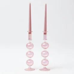 Summer Glassware | Summer Candleware<Mrs. Alice Camille Peony Candle Holder (Pair)