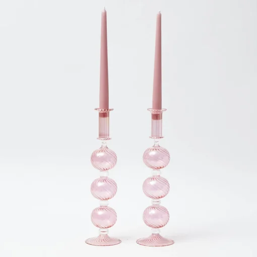 Summer Glassware | Summer Candleware<Mrs. Alice Camille Peony Candle Holder (Pair)