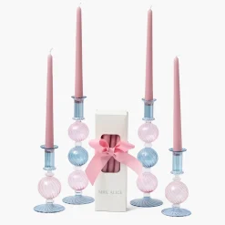 Candles | Candlescapes<Mrs. Alice Camille Pink & Blue Candle Set