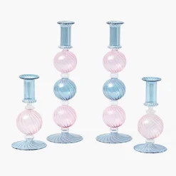 Candles | Candlescapes<Mrs. Alice Camille Pink & Blue Candle Set