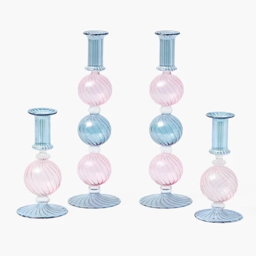 Candles | Candlescapes<Mrs. Alice Camille Pink & Blue Candle Set