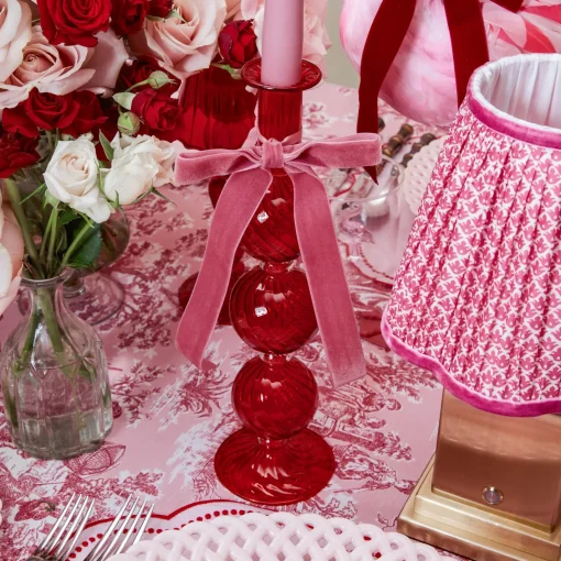 Candle Holders<Mrs. Alice Camille Red Candle Holder (Pair)