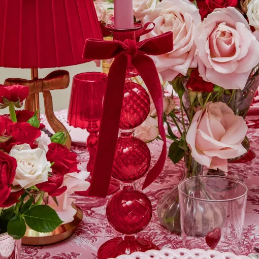 Candle Holders<Mrs. Alice Camille Red Candle Holder (Pair)