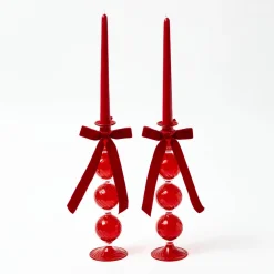 Candle Holders<Mrs. Alice Camille Red Candle Holder (Pair)