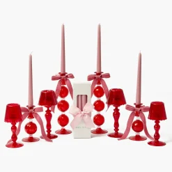 Candles | Candlescapes<Mrs. Alice Camille Red Ribboned Candlescape (Pink)