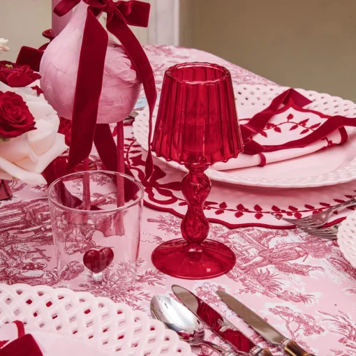 Candles | Candlescapes<Mrs. Alice Camille Red Ribboned Candlescape (Pink)