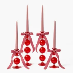 Candles | Candlescapes<Mrs. Alice Camille Red Ribboned Candlescape (Pink)