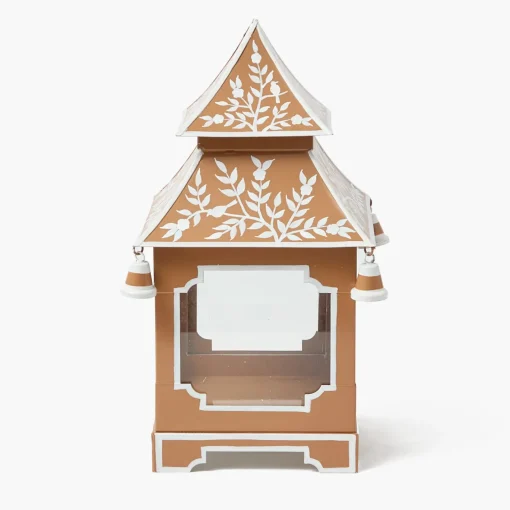 Summer Candleware | Year-round Decorations<Mrs. Alice Caramel Chinoiserie Pagoda Lantern