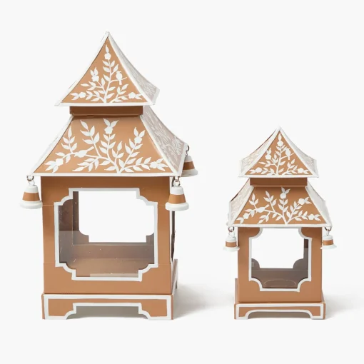 Summer Candleware | Year-round Decorations<Mrs. Alice Caramel Chinoiserie Pagoda Lantern