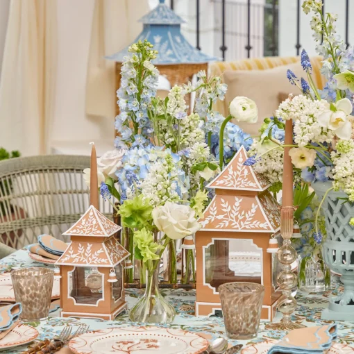 Summer Candleware | Year-round Decorations<Mrs. Alice Caramel Chinoiserie Pagoda Lantern