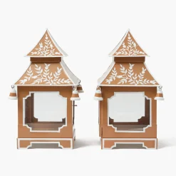 Summer Candleware | Year-round Decorations<Mrs. Alice Caramel Chinoiserie Pagoda Lantern