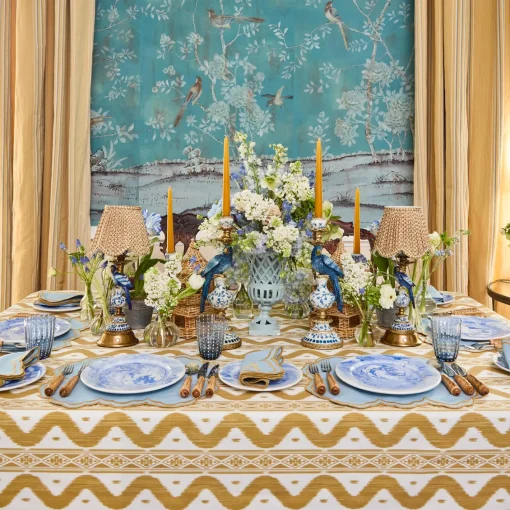 Summer Table Linen | Tablecloths<Mrs. Alice Caramel Ikat Tablecloth