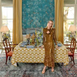 Summer Table Linen | Tablecloths<Mrs. Alice Caramel Ikat Tablecloth