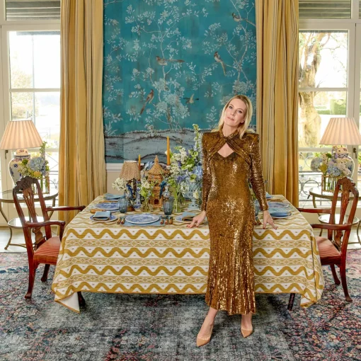 Summer Table Linen | Tablecloths<Mrs. Alice Caramel Ikat Tablecloth