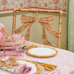 Furniture | Furniture<Mrs. Alice Celine Bow Rattan Chair with Putty Ikat Cushion