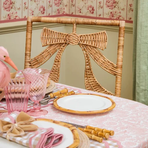 Furniture | Furniture<Mrs. Alice Celine Bow Rattan Chair with Putty Ikat Cushion