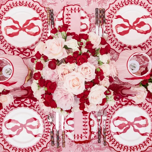 Candle Holders<Mrs. Alice Celine Red Glass Bow Candle Holder (Pair)