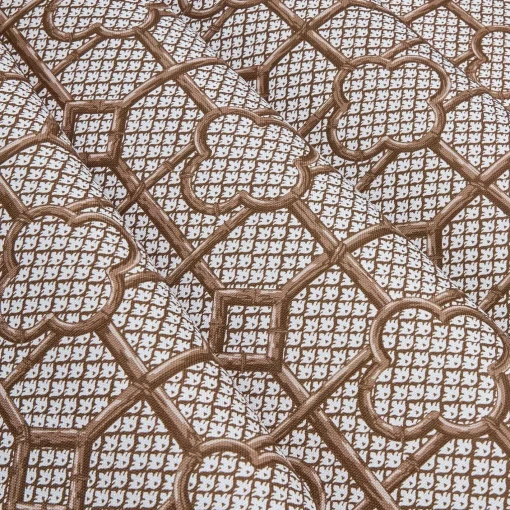 Serena Fresson Fabrics<Mrs. Alice Chestnut Brown Bamboo Trellis Fabric