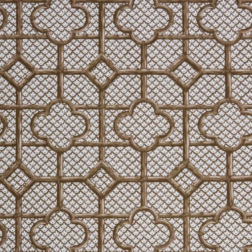 Serena Fresson Fabrics<Mrs. Alice Chestnut Brown Bamboo Trellis Fabric