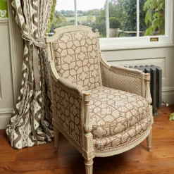 Serena Fresson Fabrics<Mrs. Alice Chestnut Brown Bamboo Trellis Fabric