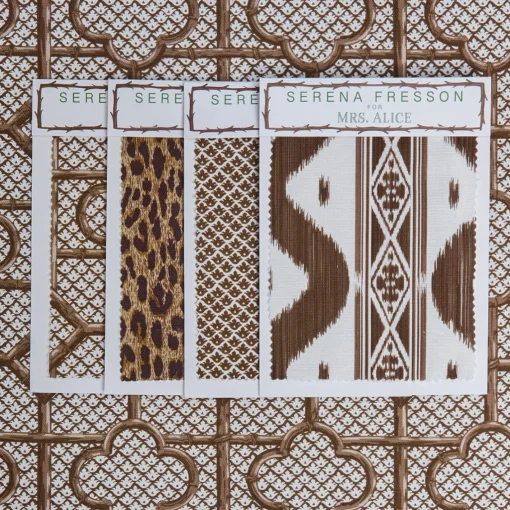 Serena Fresson Fabrics<Mrs. Alice Chestnut Brown Bamboo Trellis Fabric
